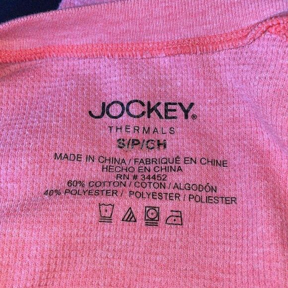 Jockey Pink Long Sleeve Thermal Top w/ Center Buttons (Size: Small) - Picture 8 of 8